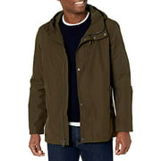 Cole Haan Men's Modern Rain Hooded Jacket, Olive, Small