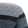 thumbnail image 5 of Lu's Chic Men's Slim Fit Cardigan Sweaters Soft Striped Thermal Winter Warm Thick Fleece Lined Knitted Full Zip Business Casual Cable Knit Long Sleeve Sweater with Pockets Color Block Dark Grey 44, 5 of 5