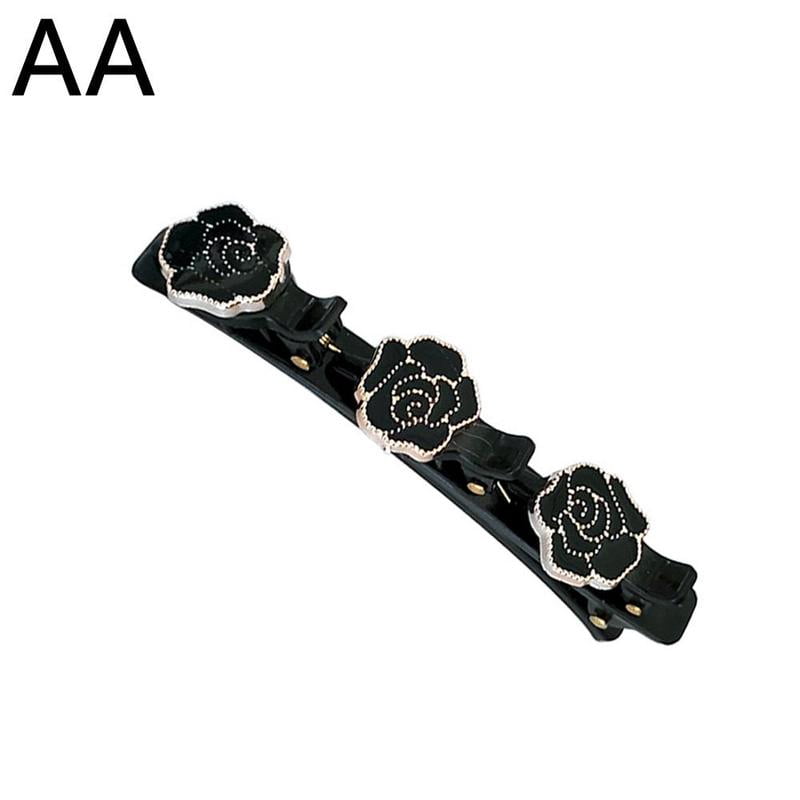 Women Double Layer Bangs Hairpin Hair Clip Headband Braided Rhinestone Gift US F1Z7
