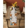 thumbnail image 4 of Table Runners 70 Inches Long Dress Scarves, Orange Blue Pumpkins Farmhouse Coffee/Dining/Kitchen Table Decor, Holiday Table Runner, Thanksgiving Fall Leaves Farmhouse 13x70 Inch, 4 of 7