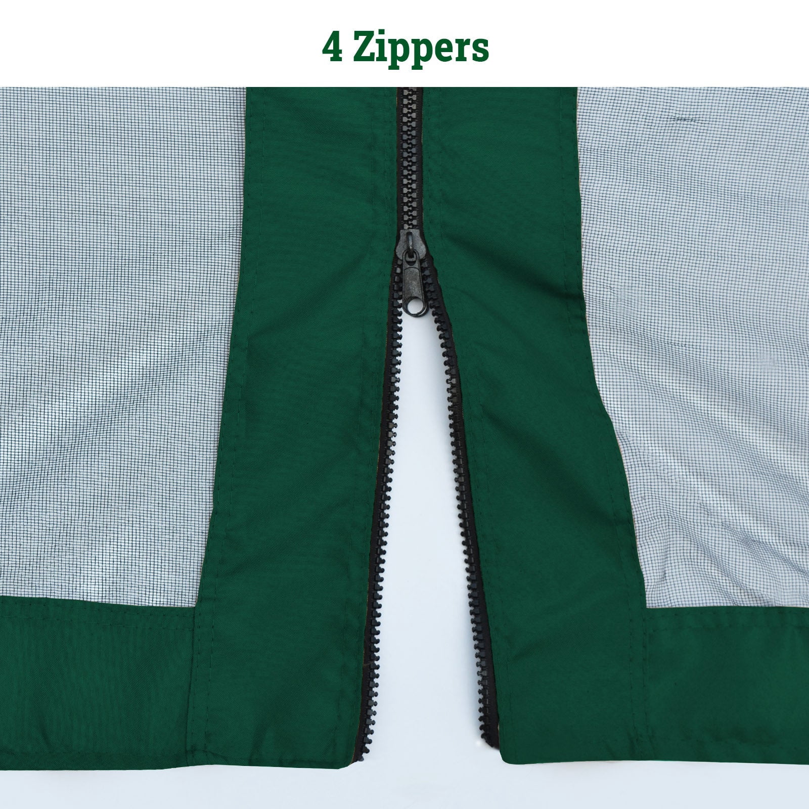 SUNRISEUMBRELLA Replacement Mosquito Netting for 10' x 10' Gazebo, Zippered Mesh Sidewalls Only, Pack of 4 (10' L X 6.4' W for 10' x 10' Gazebo, Green)