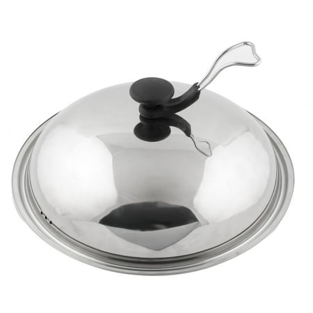 

Unique Bargains Home Kitchen Stainless Steel Cooker Pot Skillet Frying Pan Lid Cover 36cm Dia