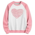 thumbnail image 4 of Girls Valentine's Day Sweatshirt Kids Pink Heart Crewneck | Long Sleeve Cute Top | Valentine's Gift for Girls Age 4 5 6 7 8 to 14 Years,Size 11-12 T, 4 of 5