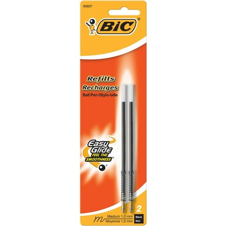 BIC, BICMRCP2BK, Easy Glide 1.0mm Ball Pen Refills, 2 / Pack