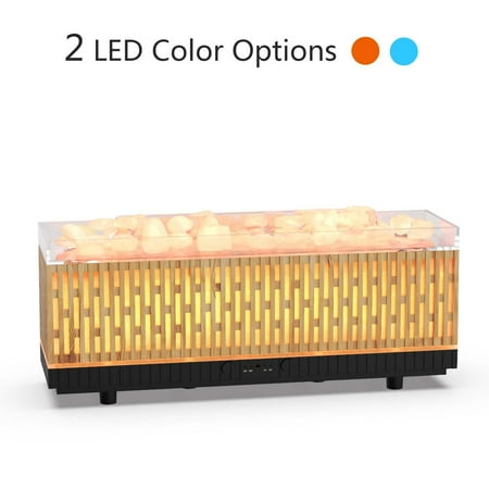

UNLLLL Wood Grain Hollowed Out Night Scene Simulation Flame Humidifier For Home Portable Night Light Aromatherapy Machine for Home Outdoor Car