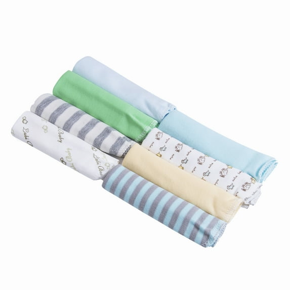 Bowanadacles 8pcs Cotton Baby Printing Washcloth Wipe Cloth Bath Towel