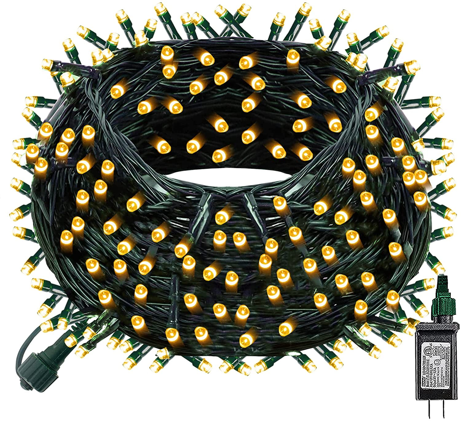 Bright 200 LED Christmas String Lights, 75 FT Connectable Waterproof