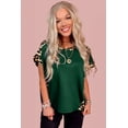 thumbnail image 5 of Casual Women's Sea Green Leopard Trim T-Shirt – Effortless Summer Style for Daily Wear, XL, 5 of 8