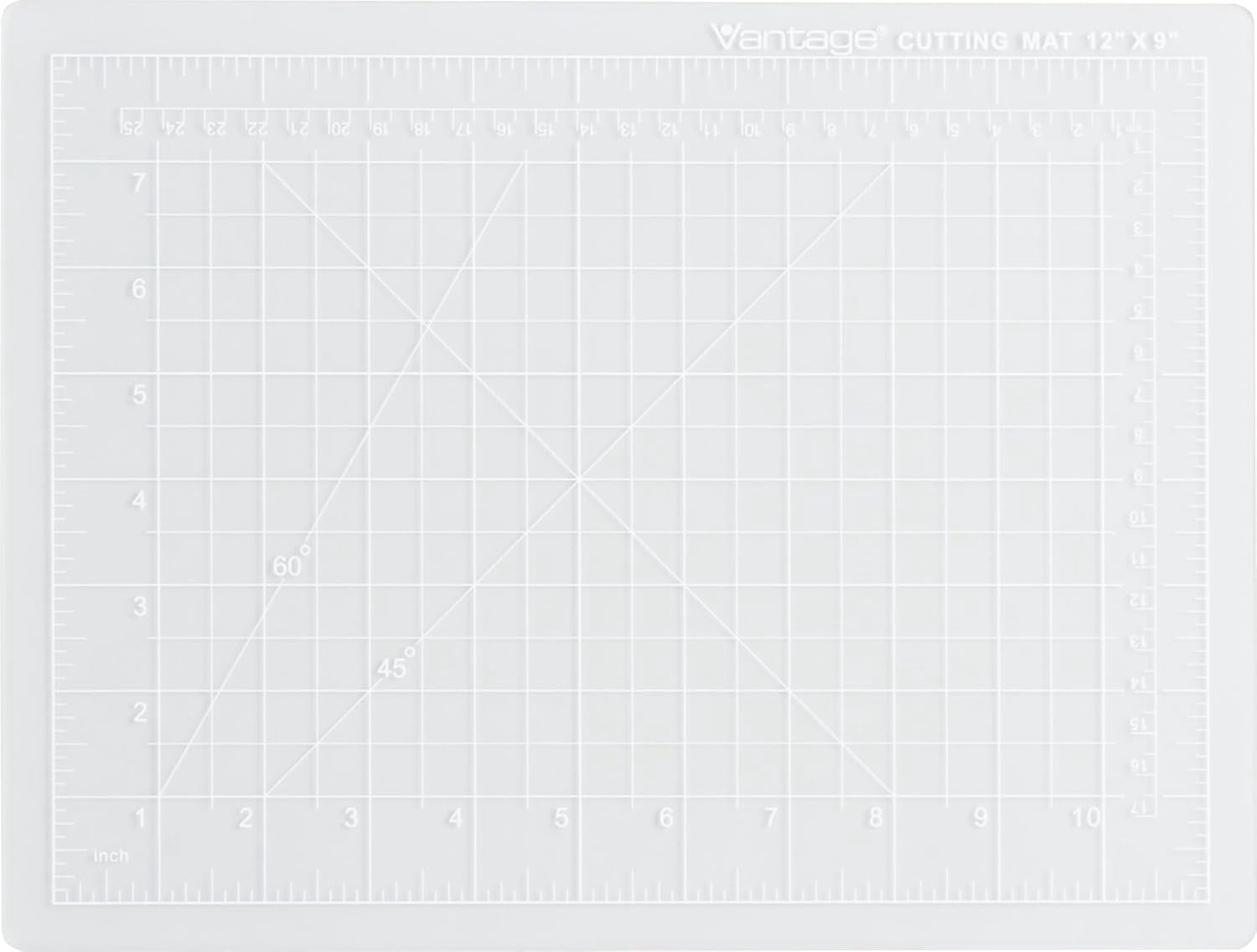 RGHJAR-Vantage 10680 See-Through Premium Self-Healing Cutting Mat, 9"x12", 1/2" Grid, 5 Layers for Max Healing, Perfect for Crafts & Sewing, Clear