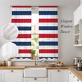 thumbnail image 2 of Red Blue Striped Sheer Curtains 63 Inch Length 2 Panels Set, Modern Minimalist Coastal Nautical Stripe Window Treatment Rod Pocket Curtains Sheers Drapes for Bedroom/Living Room/Kitchen 52x"63"x2, 2 of 8