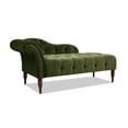 thumbnail image 3 of Jennifer Taylor Home Samuel Tufted Roll Arm Chaise Lounge Olive Green Velvet, 3 of 16