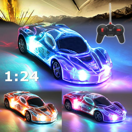 1/24 2403A Remote Control Toys RC Racing Car Roadster Sports Auto Light Up Car Play Vehicles For Kids, Boys &