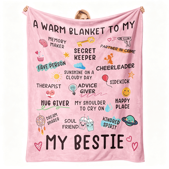 AUQ Friend Birthday Gifts for Women,Pinkie Gifts for Womenfriend Blanket 80"X 60",Friendship Gifts for Woman-Soul Sister Gift for Woman,Christmas Day Forfriend