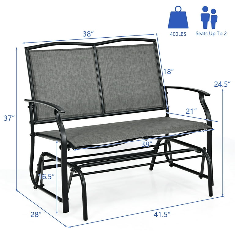 Costway patio glider rocking bench double 2 person chair loveseat sale