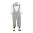 thumbnail image 4 of Meresysid Toddler Little Boy Suspenders Pants Classic Chino Pants for Casual Formal Wear and Special Occasions Gray 9-10 Years, 4 of 5