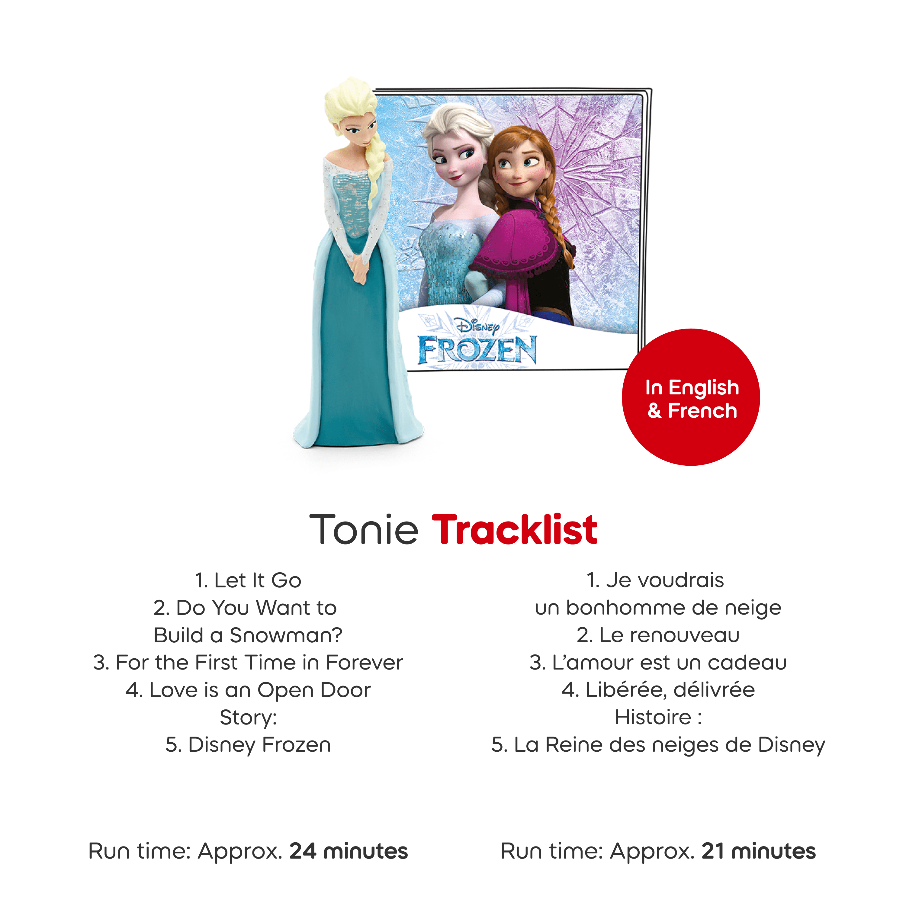 Ensemble de jeu complet La Reine des neiges de Disney pour la Toniebox 2 tonies – Bleu ciel (Anglais)