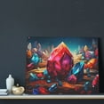 thumbnail image 3 of Xecao Colorful Stone World for Waterproof Framed Canvas Art - Modern Home Decor with Real Wood Frame for Gifting and Interior Design,Horizontal, 3 of 6