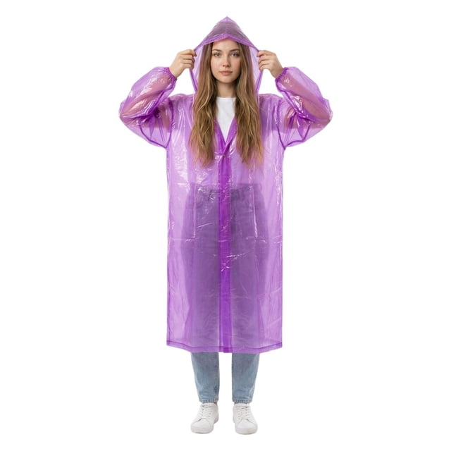 Impermeable Para Adultos Tipo Gabardina Poncho Contra Lluvia violeta 120 x 70 cm