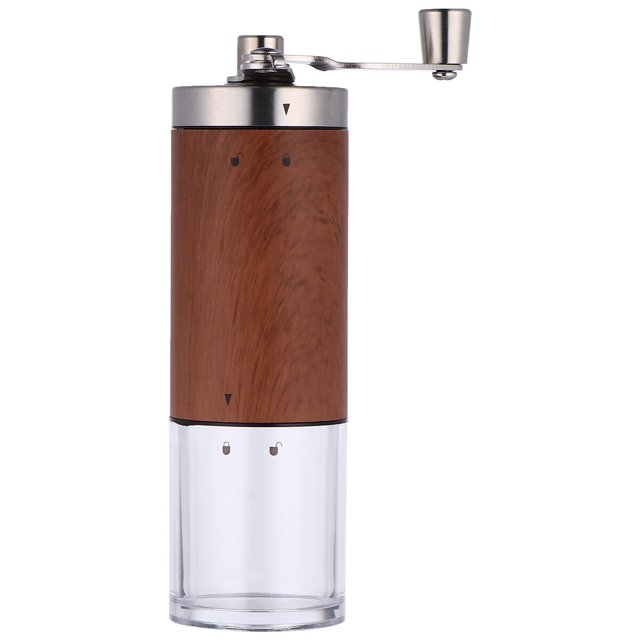EeaseMX trituradora de granos de café desmontable de acero inoxidable (marrón claro, veta de madera)