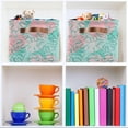 thumbnail image 6 of GZHJMY Storage Basket Trapical Palm Leaf Foldable Canvas Laundry Baskets Bin Waterproof Inner Layer with Sturdy Handles for Toy Nursery Blanket Clothes 2 Pack, 6 of 7