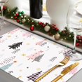 thumbnail image 3 of mubwai Pink Christmas Trees Placemats Set of 4, 12x18 Inch Colorful Xmas Snowflakes Kitchen Dinning Table Mats Washable Place Mats for Indoor Outdoor Home Party Decor, 3 of 6