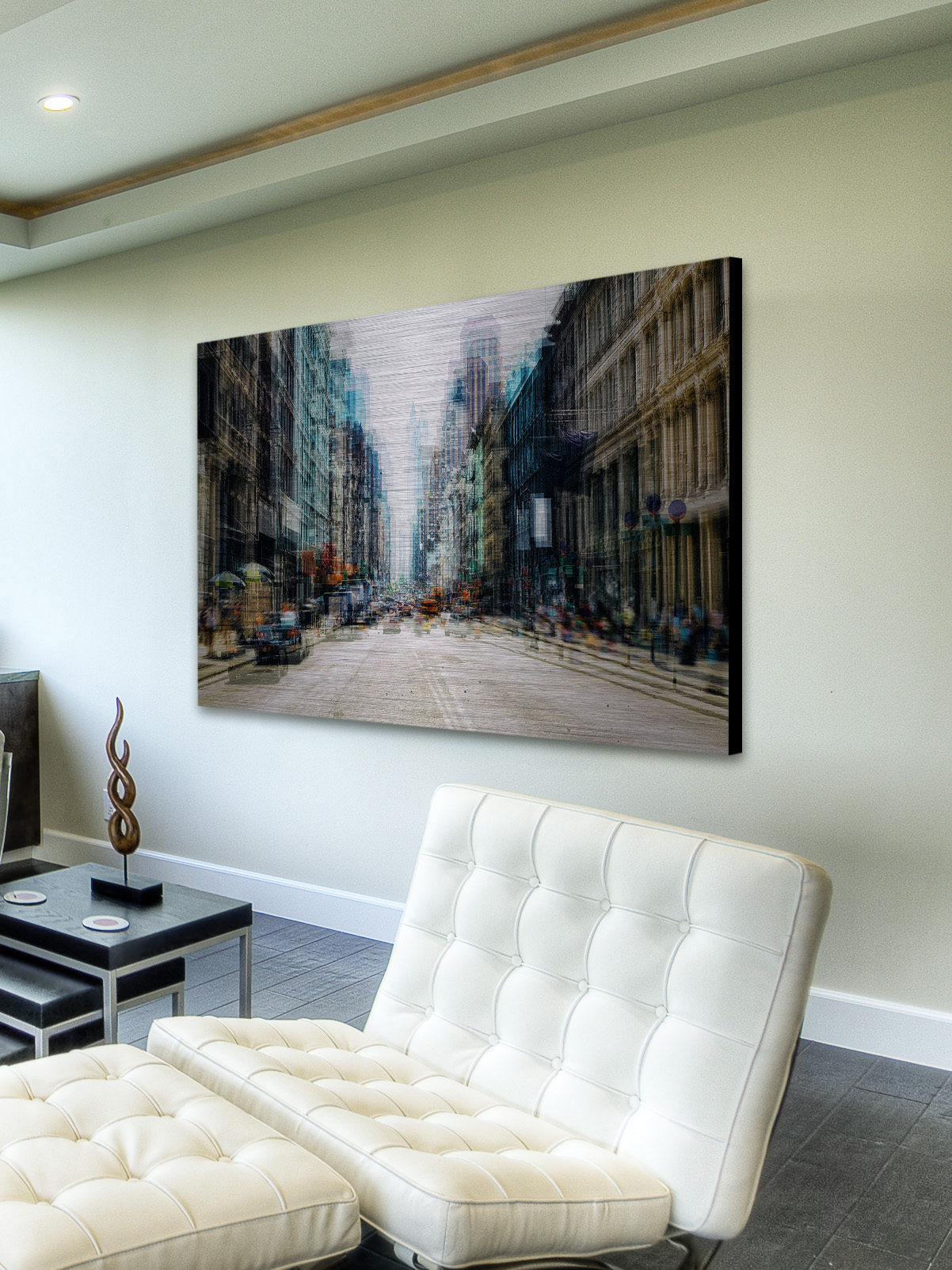 "Wide Avenue" Painting Print on Brushed Aluminum