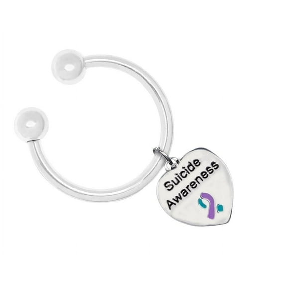 Suicide Awareness Heart Key Chains
