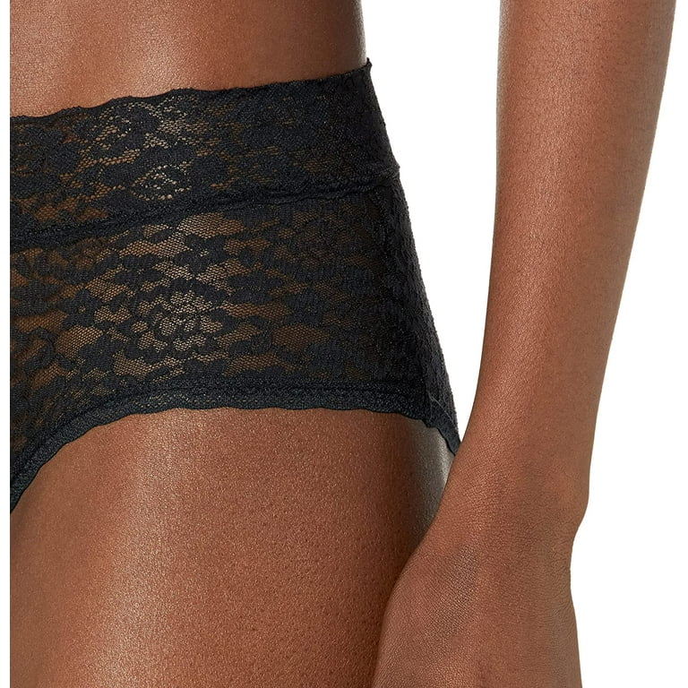 Essentials Women's 4-Pack Lace Stretch Hipster Panty, Black