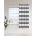thumbnail image 4 of Grey and Thermal Insulated Blackout Curtains for Bedroom 45 Length White Stripes Room Darkening Curtain 1 Panel Grommet Window Curtain Drape for Living Room Nursery Room, 4 of 7
