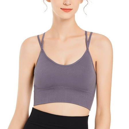 

Aayomet Sports Bras For Women Womens Back Sport Bras Padded Strappy Cropped Bras For Yoga Workout Fitness Bras Gray XX-Large