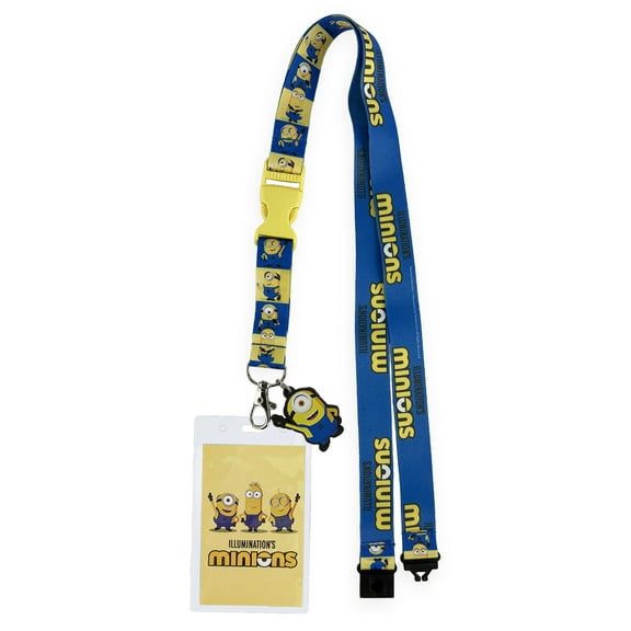 Minions Lanyard Character Inspired Breakaway Clear ID Badge Holder Keychain