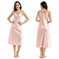 thumbnail image 3 of Women Sleepwear Satin Nightgown Mini Slip Chemise Long Nightwear, 3 of 5