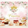 thumbnail image 3 of 9x6ft Baby Shower Backdrops for Photography A Little Princess Baby Shower Party Decorations for Girls Pink Flower Floral Party Banner Gold Crown Glitter Photo Backdrop Background Cake Table Decor, 3 of 5