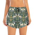 thumbnail image 2 of KLL Deer And Flowers Pattern Shorts Women,Athletic Shorts High Waisted Running Shorts Pocket Sporty Short Gym Elastic Workout Shorts-X-Large, 2 of 7