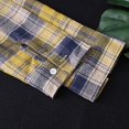 thumbnail image 5 of Pxiakgy Long Flannel Shirts for Women Button Down Plaid Shirts Dresses Pocketed Women's V Neck Seven Quarter Sleeve Printed T Shirt Long Sleeve Plaid Boyfriend Front Shirt Yellow S, 5 of 8