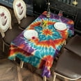 thumbnail image 2 of Colorful Tie Dye Pattern Rectangle Tablecloth 60"x102",Waterproof Polyester Rectangle Table Cloth, Wipeable Spillproof Polyester Tablecloth for Dining, Camping, Indoor and Outdoor, 2 of 6