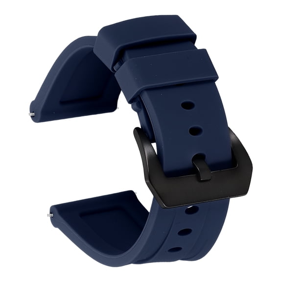 Uxcell Silicone Watch Bands 26mm Width Waterproof Quick Release Rubber Watch Bands with Black Buckle for Men Women, Dark Blue