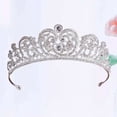 thumbnail image 3 of Corona nupcial con diamantes de imitación para el cabello, tiara de cristal para boda, joyería para mujer, decoración de fiesta (plata), 3 of 5