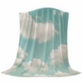 thumbnail image 6 of Turquoise Cloudy Sky Blanket Soft Cozy Warm Throw Blanket for Couch, Plush Fuzzy Flannel Fleece Blankets for Sofa, Modern Clouds Nature Scenery Bed Blankets Lightweight Gifts for Women, 50"x80", 6 of 9