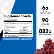 Nutricost BCAA Powder- 2:1:1 (Grape) 90 Servings -Non-GMO Amino Acids