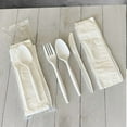 thumbnail image 4 of Four-Piece Polypropylene Cutlery Kit, Mediumweight, Fork/Knife/Napkin/Spoon, Plastic, White, 250/Car | Bundle of 10, 4 of 5