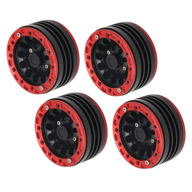 RC Beadlock Wheel Rims, RC Wheel Rims Hub Attractive Stable Red Black For 90046 For REDCAT