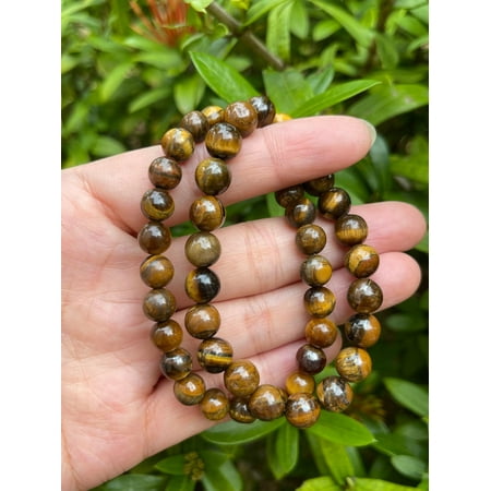 Tiger Eye Crystal Bead Bracelet 8mm, Genuine Tiger Eye Stretch Gemstone Bracelet, Healing Crystal Bracelet Bead Bracelet, Gift for Men & Women