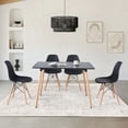 thumbnail image 6 of Lecut Mid Century Modern Rectangular Dining Table, 45" White Dining Table with MDF Tabletop and Beech Wood Legs, Small Kitchen Table for Apartment Home Office, 6 of 6