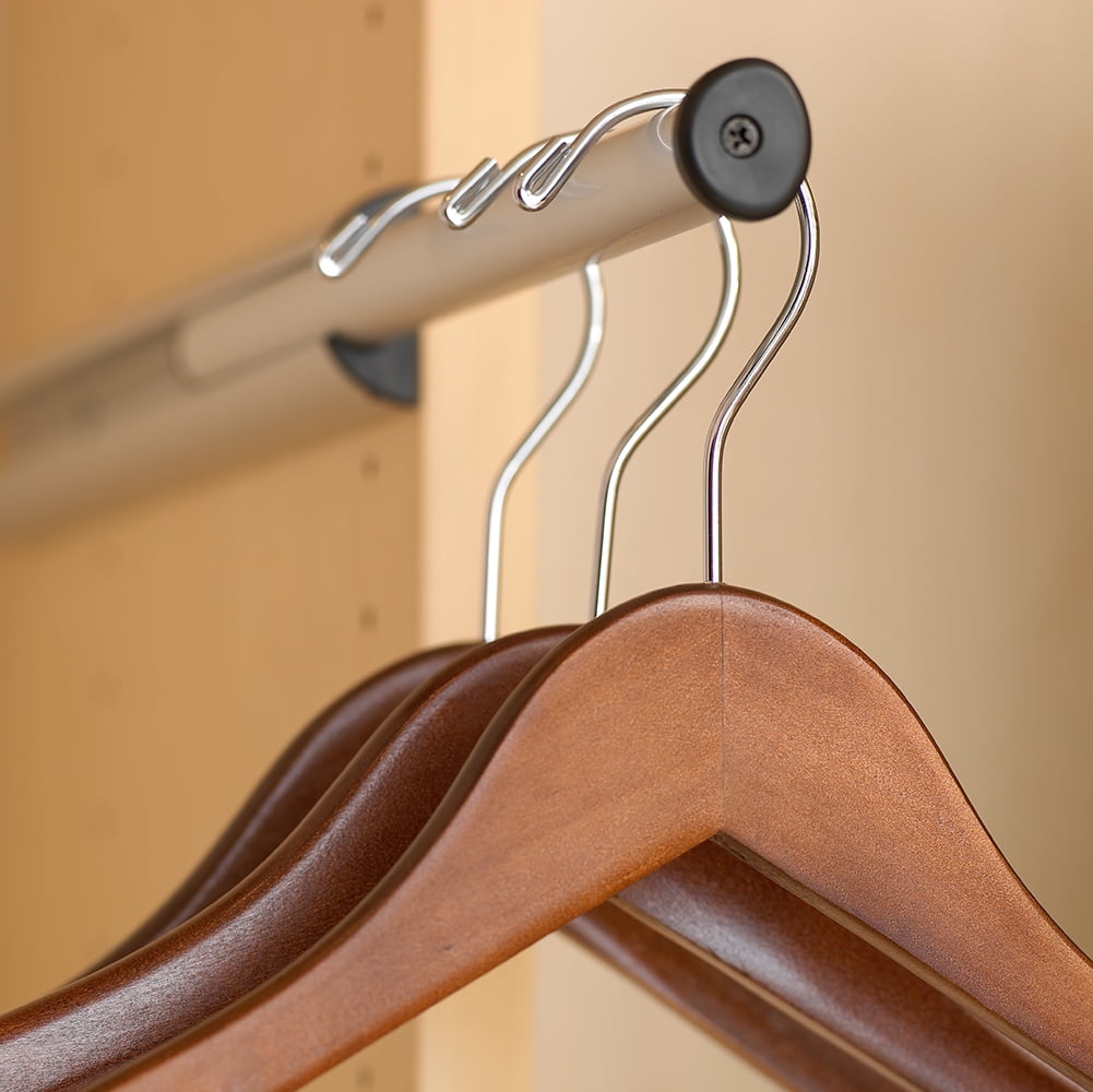 INTERNATIONAL HANGER Rubber Coated Non-Slip Walnut Wood Suit Hanger, 100 Pack