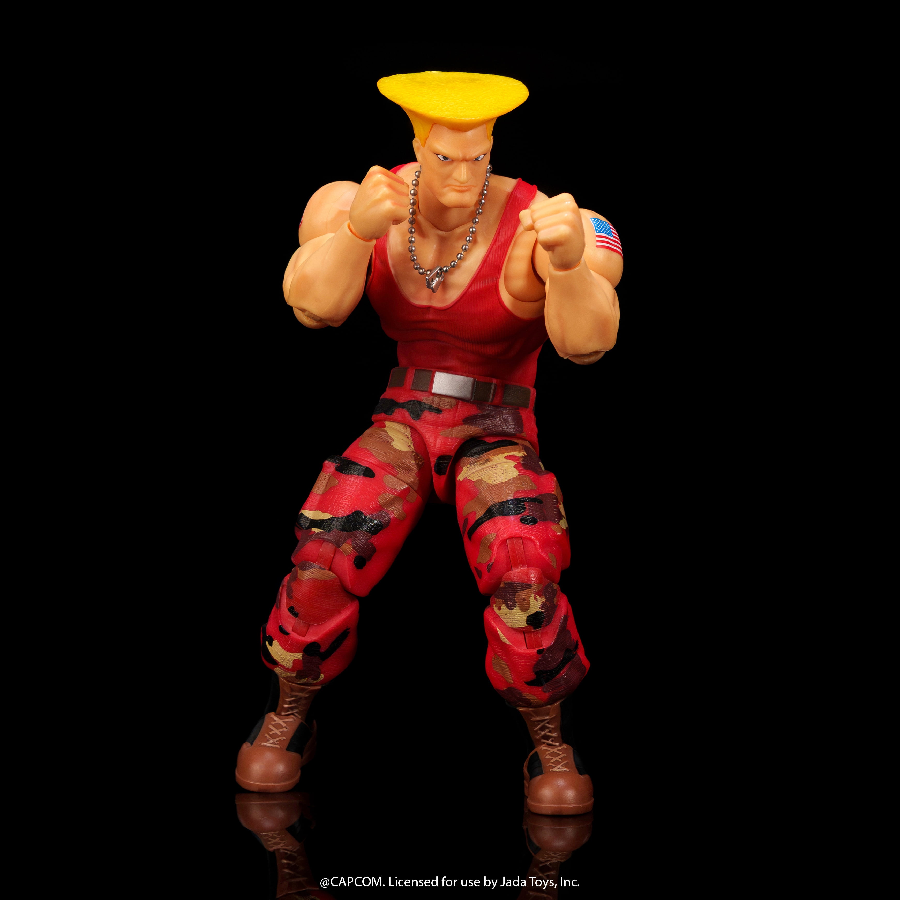 Jada Toys Street Fighter II Guile vs M. Bison 2-Pack Action Figure – 1:12 Scale, 6" Tall, Interchangeable Heads, Hands & Accessories