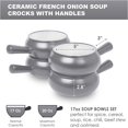 thumbnail image 5 of Set of 4 French Onion Soup Bowls with Handle - 17oz Ceramic Crock Serving Bowls, 5 of 6