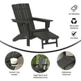 thumbnail image 4 of Emma + Oliver Adirondack Chair with Cup Holder and Pull Out Ottoman, All-Weather HDPE Indoor/Outdoor Lounge Chair in Black, 4 of 11