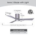 thumbnail image 6 of Matthews Fans - Irene-3HLK Three Blade Flush Mount Ceiling Fan with Integrated, 6 of 6