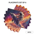 Astronaut Dolphin Placemats Set of 4, Heat Resistant Place Mats, Indoor